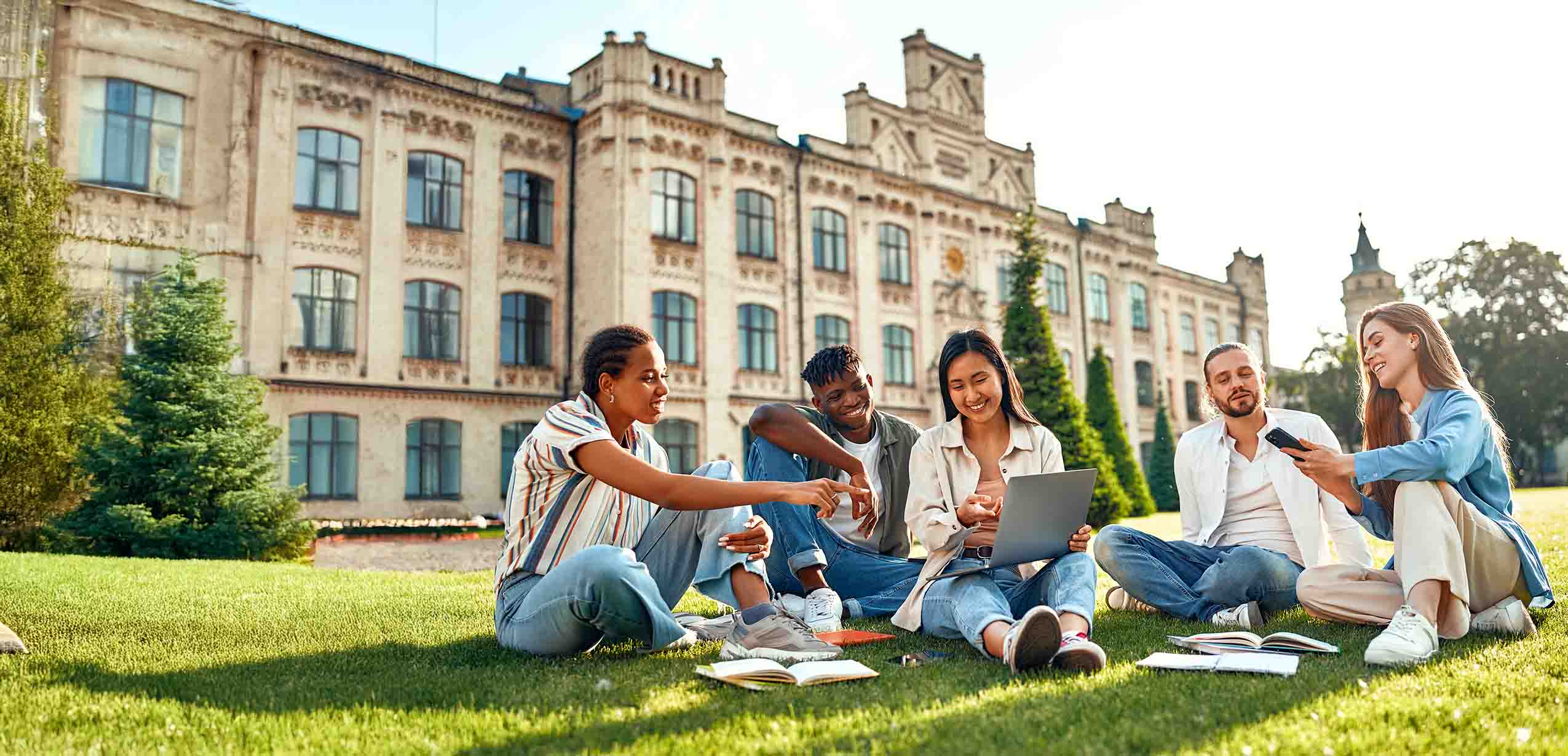 Students on an Authentica study abroad program overseas