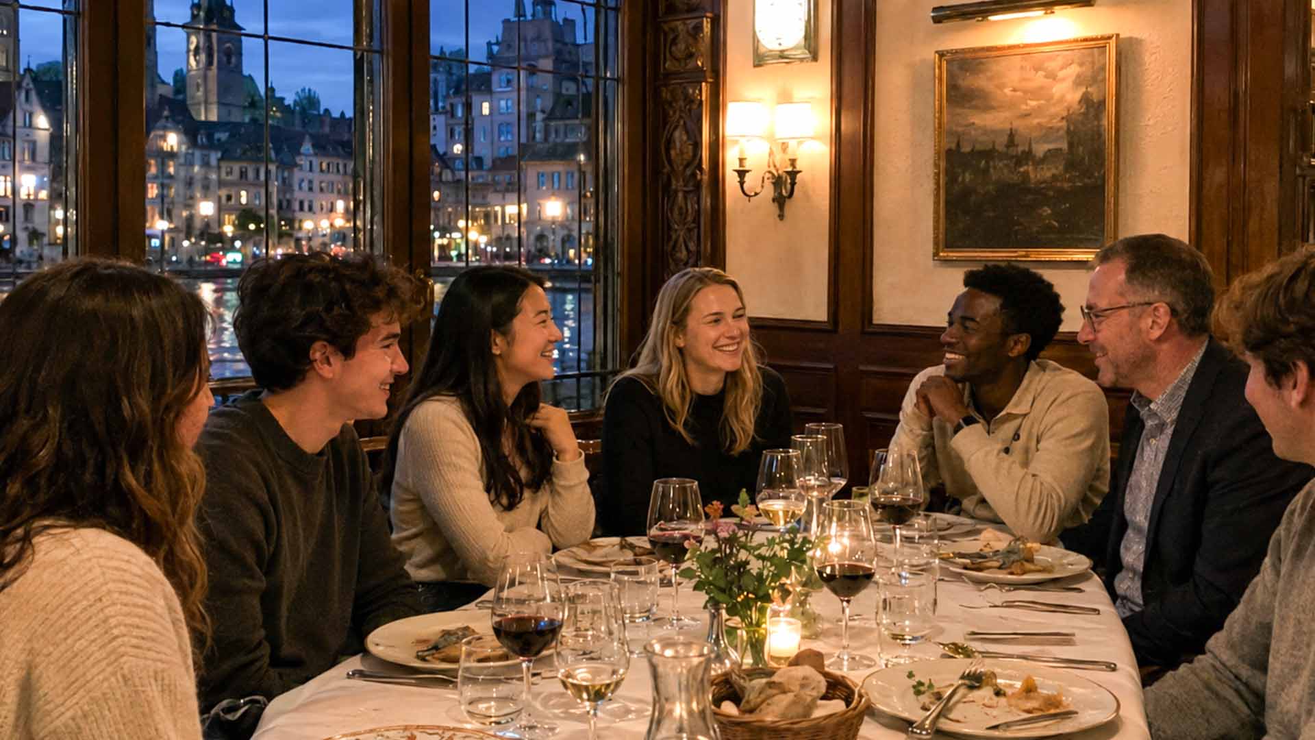 Farewell dinner at a historic restaurant in Zurich's old town