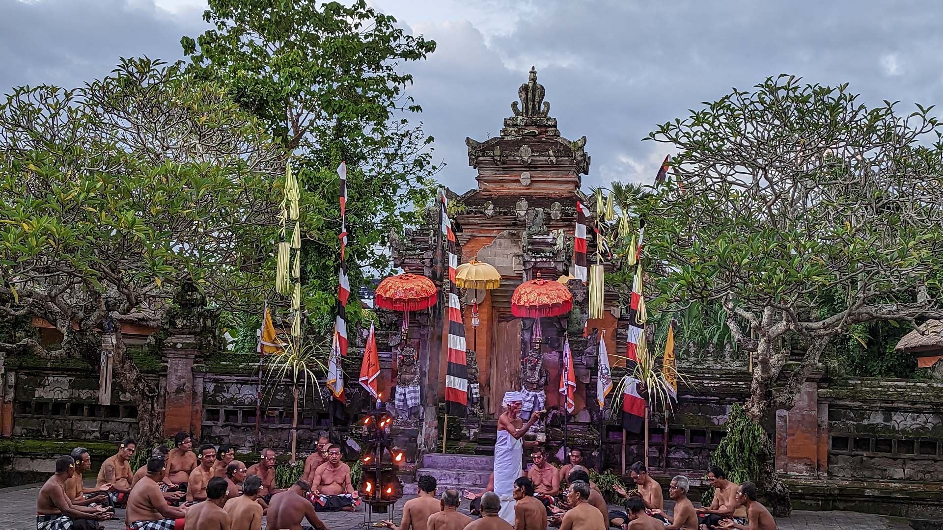 A traditional Kecak fire-and-dance performance