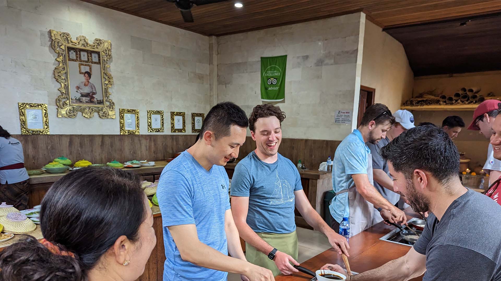 A hands-on Balinese cooking in a village setting