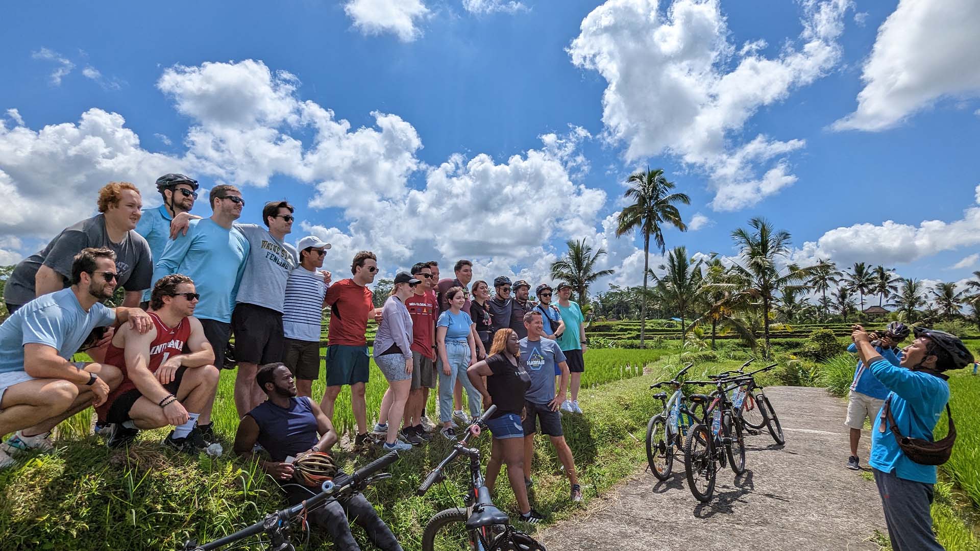 A cycling tour through Bali's rice paddies and rural landscapes