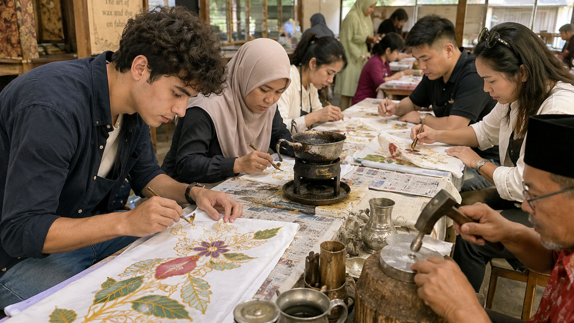 Hands-on batik painting and traditional pewter crafting