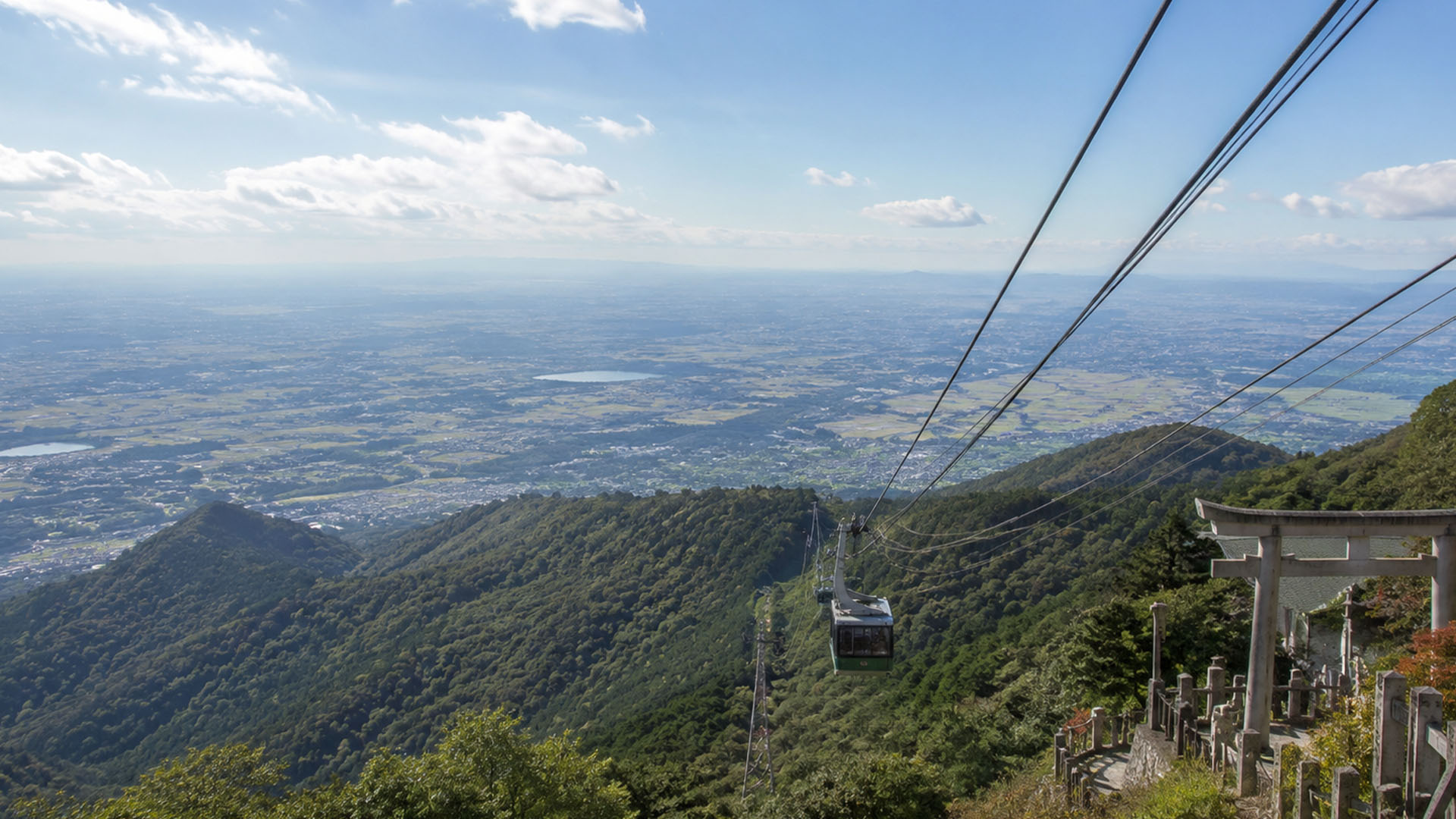 Mount Tsukuba by ropeway, with historic shrines and views across the Kantō Plain