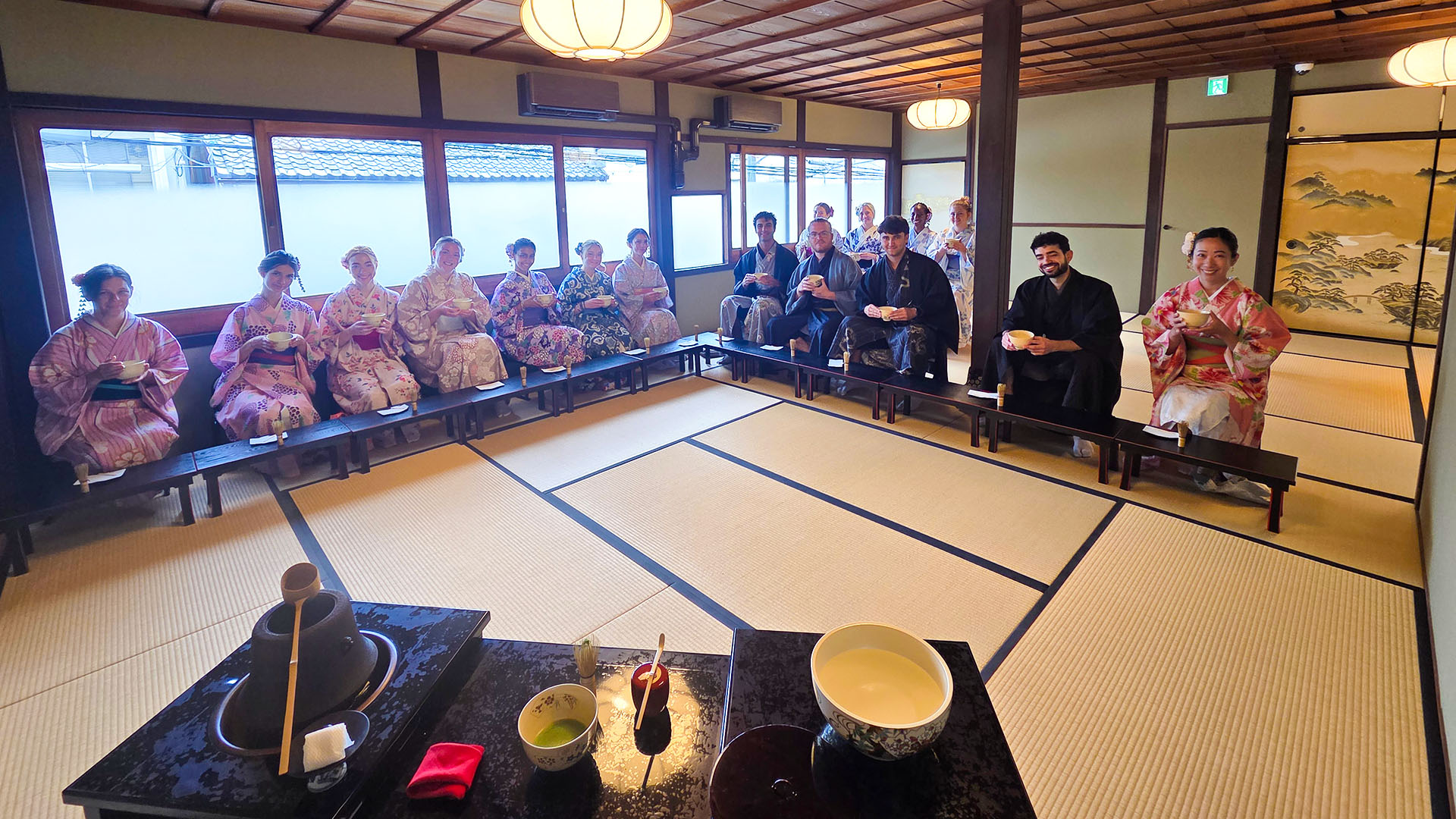 A traditional Japanese matcha tea ceremony