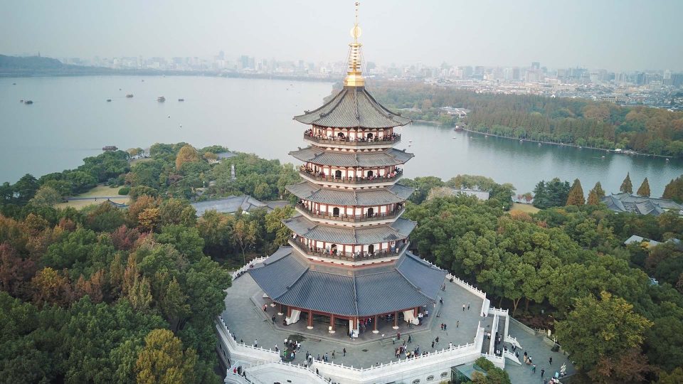 The Leifeng Pagoda in Hangzhou China